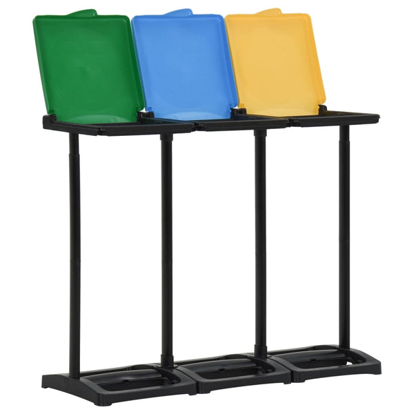 Suporte para sacos do lixo com tampa 240-330 L PP multicor