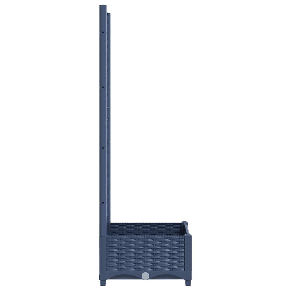 Vaso/floreira jardim c/ treliça 40x40x121,5 cm PP cinzento azul