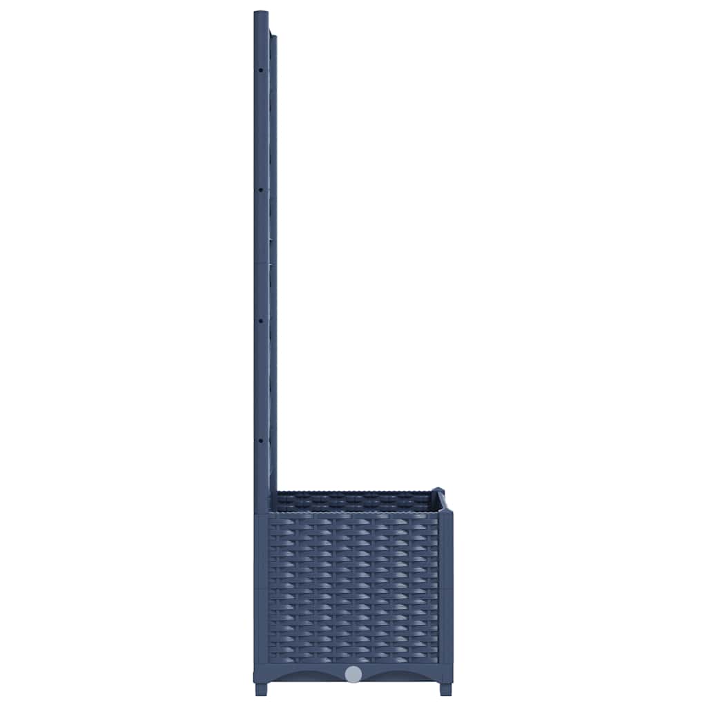 Vaso/floreira jardim c/ treliça 40x40x136 cm PP cinzento azul