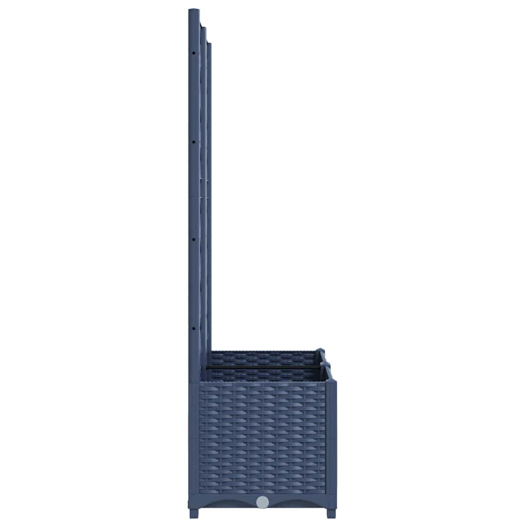 Vaso/floreira jardim c/ treliça 80x40x136 cm PP cinzento azul
