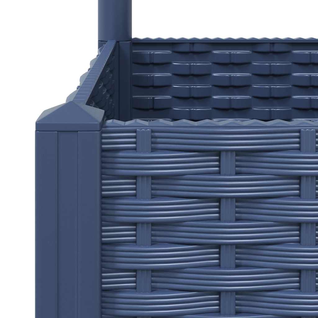 Vaso/floreira jardim c/ treliça 80x80x136 cm PP cinzento azul