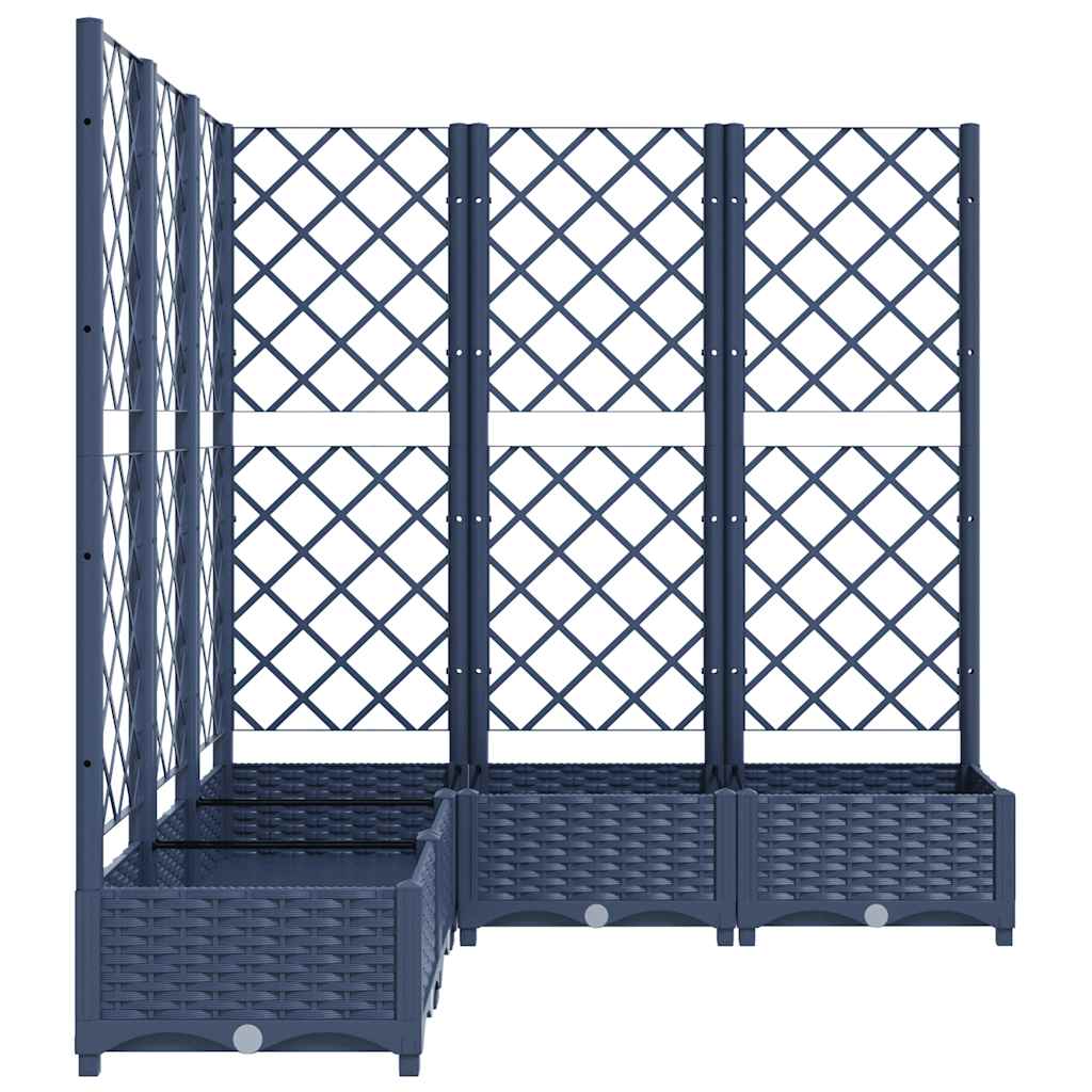 Vaso/floreira jardim c/ treliça 120x120x121,5cm PP cinzento azul