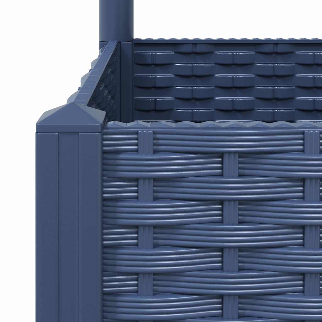 Vaso/floreira jardim c/ treliça 120x120x136 cm PP cinzento azul