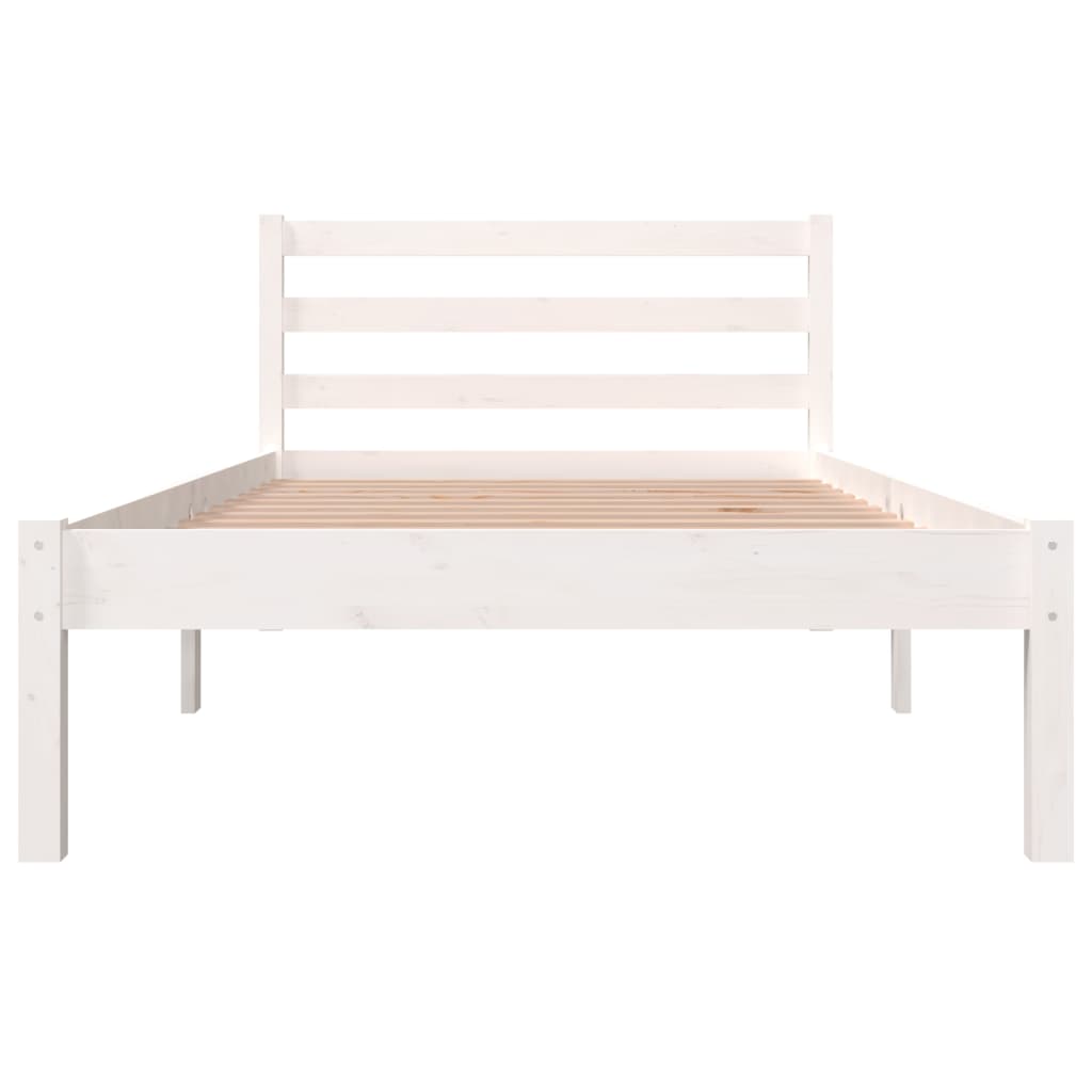 Estrutura de cama solteiro 90x190 cm pinho maciço branco