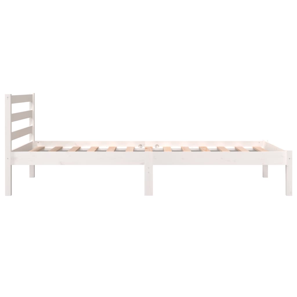 Estrutura de cama solteiro 90x190 cm pinho maciço branco