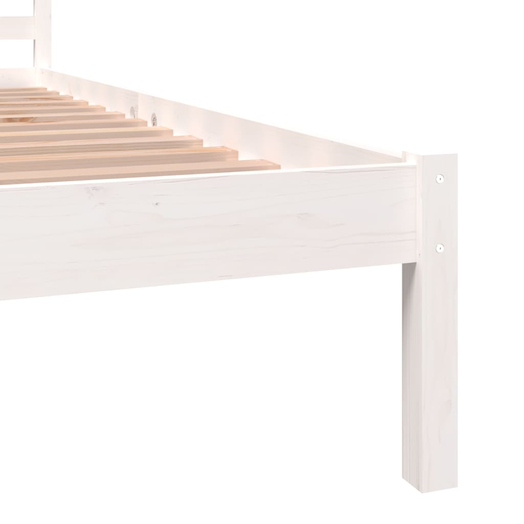 Estrutura de cama solteiro 90x190 cm pinho maciço branco