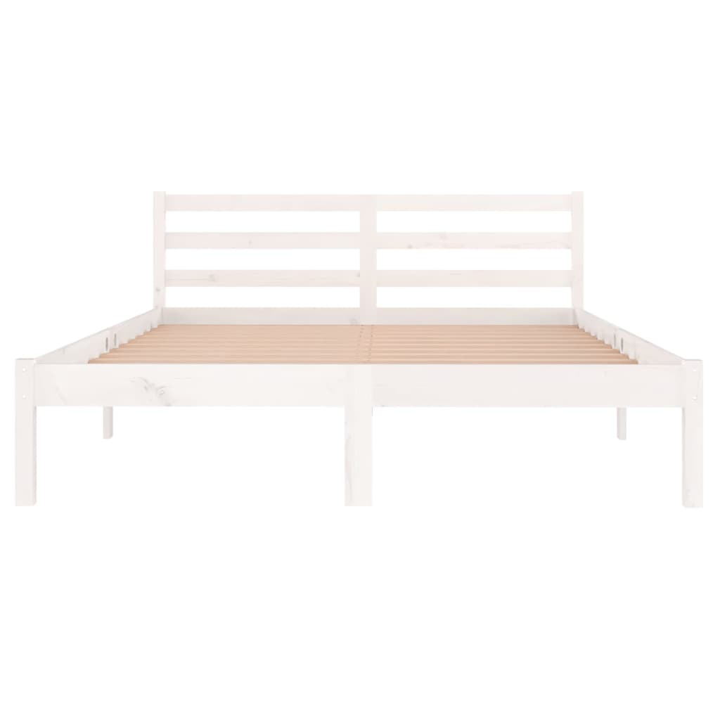 Estrutura de cama 140x200 cm pinho maciço branco
