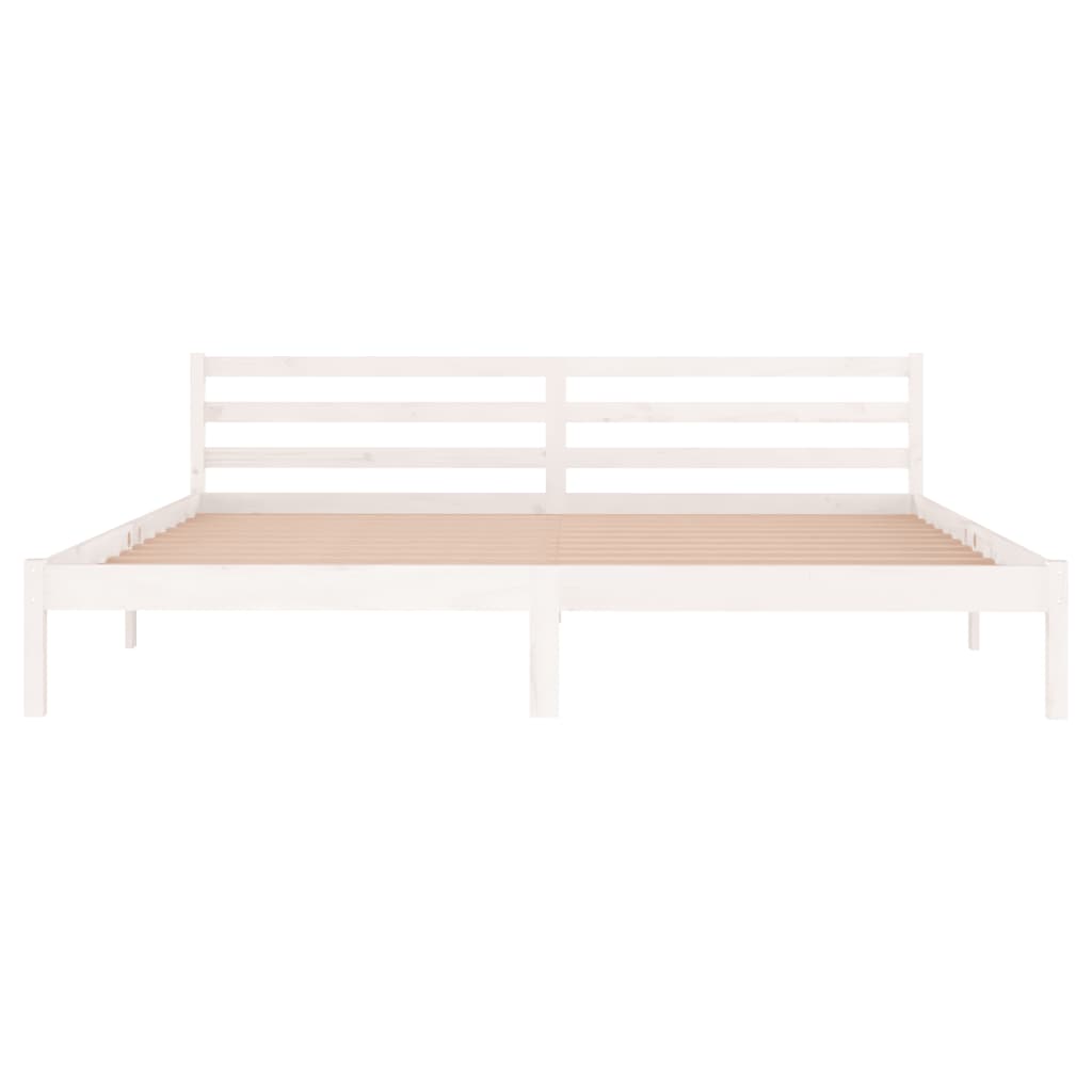 Estrutura de cama 200x200 cm pinho maciço branco
