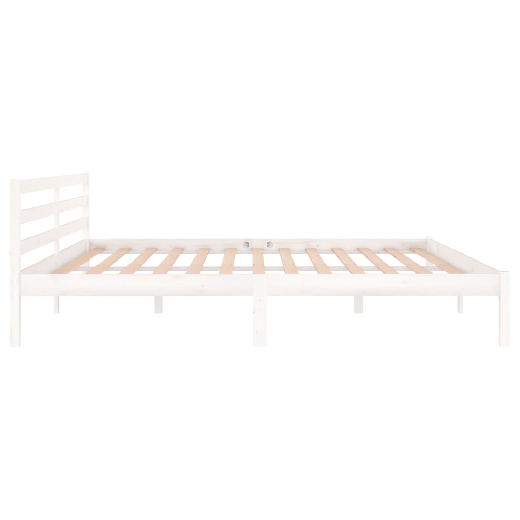 Estrutura de cama 200x200 cm pinho maciço branco