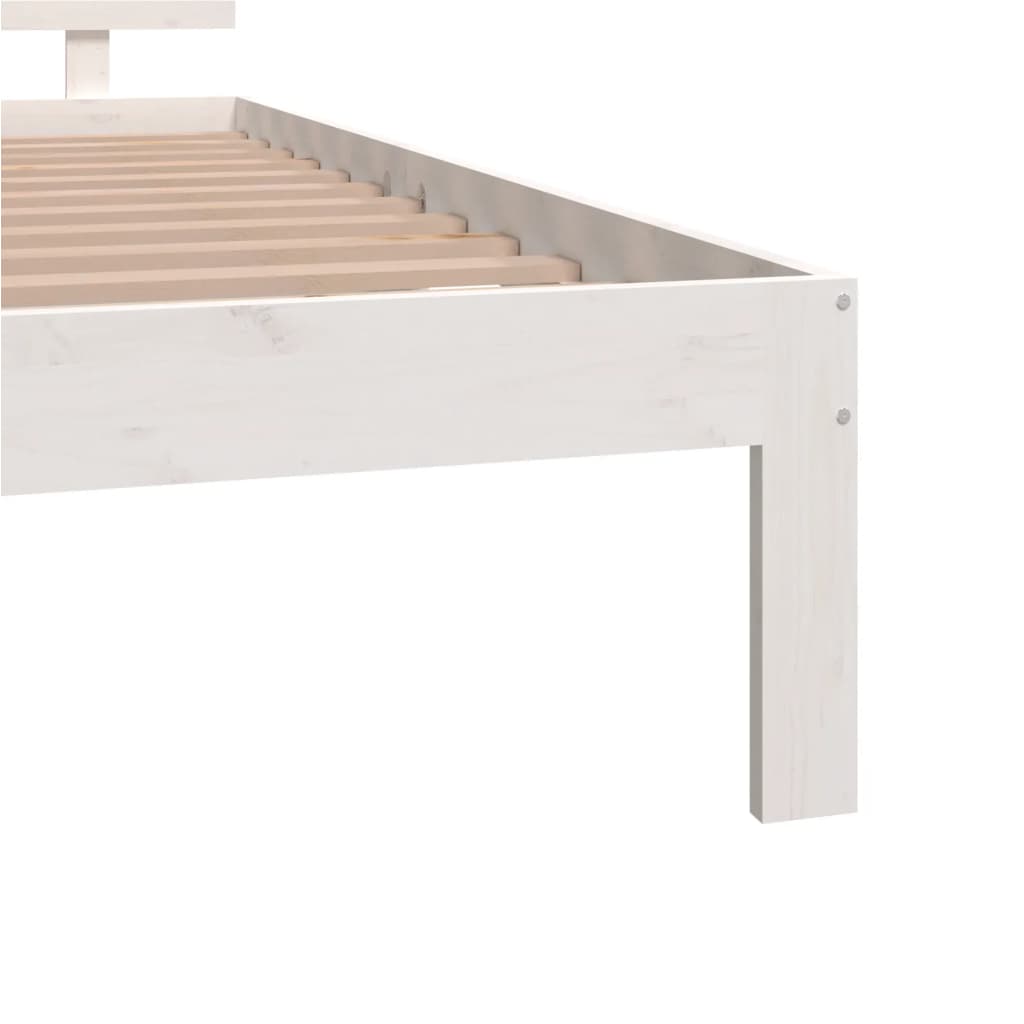 Estrutura de cama 140x190 cm pinho maciço branco