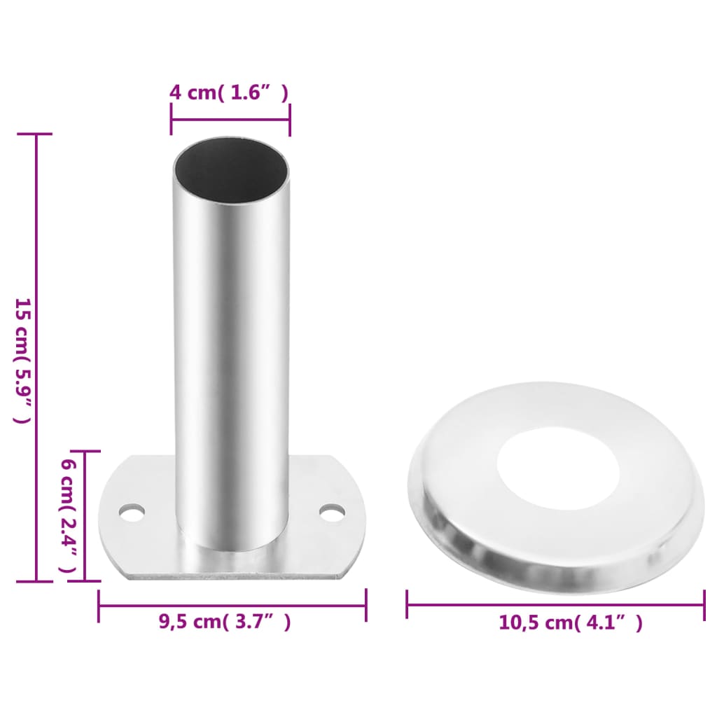 Suportes p/ corrimão de escada piscina 2 pcs aço inoxidável 304