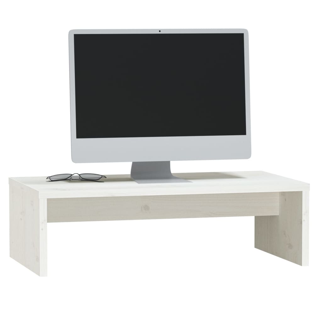Suporte para monitor 50x27x15 cm pinho maciço branco