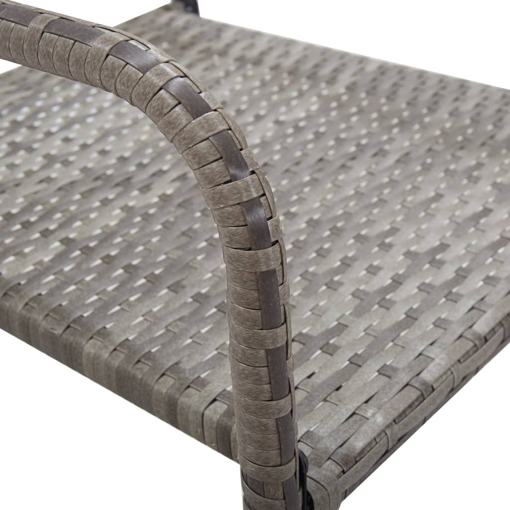 Cadeiras de jantar empilháveis para jardim 2 pcs vime PE cinza