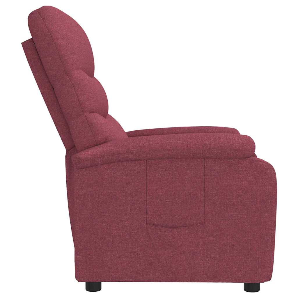 Poltrona reclinável tecido vermelho tinto