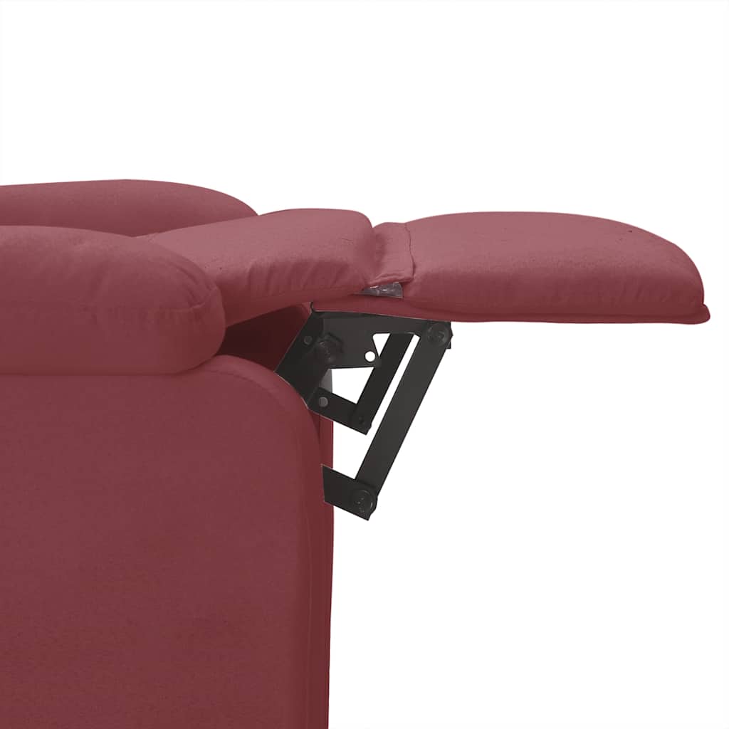 Poltrona reclinável tecido vermelho tinto