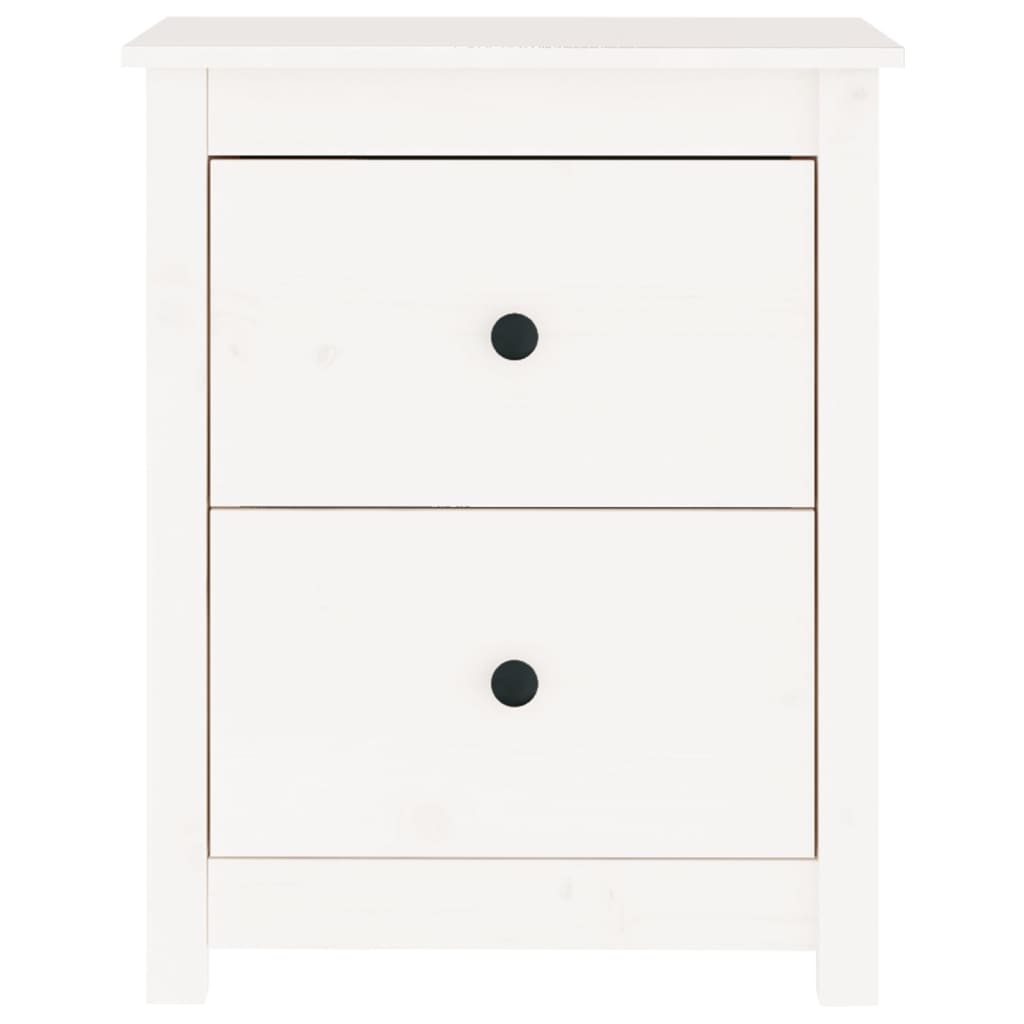 Mesa de cabeceira 50x35x61,5 cm madeira de pinho maciça branco