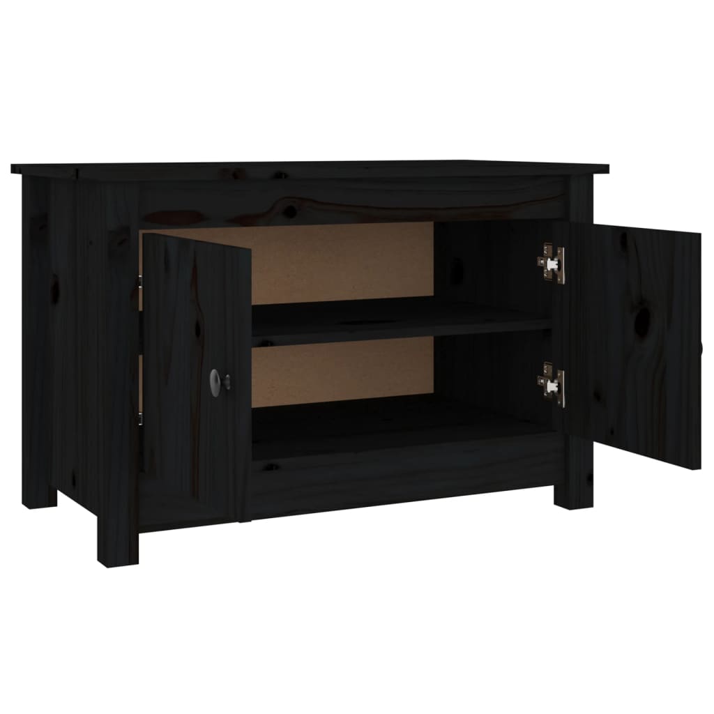 Sapateira 70x38x45,5 cm pinho maciço preto