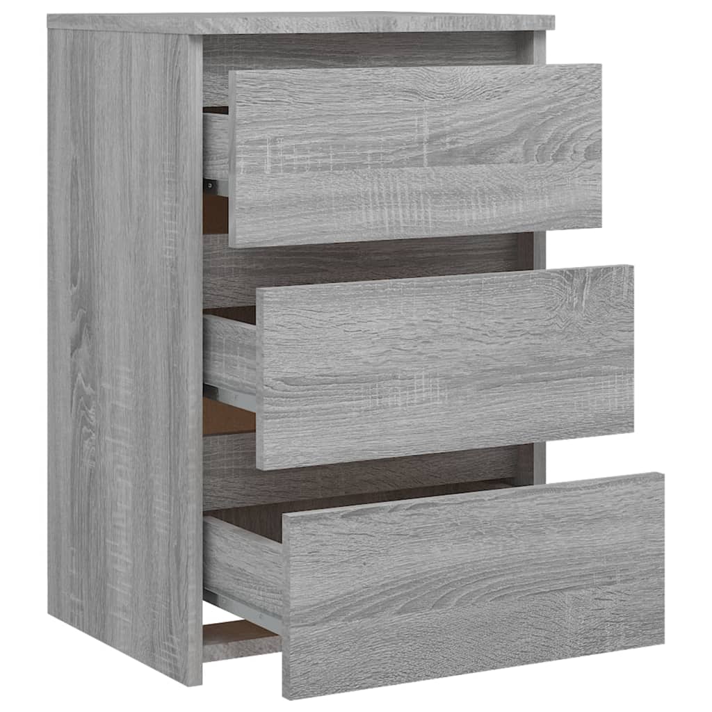 Mesas cabeceira 2 pcs 40x35x62,5 cm madeira proc. sonoma cinza