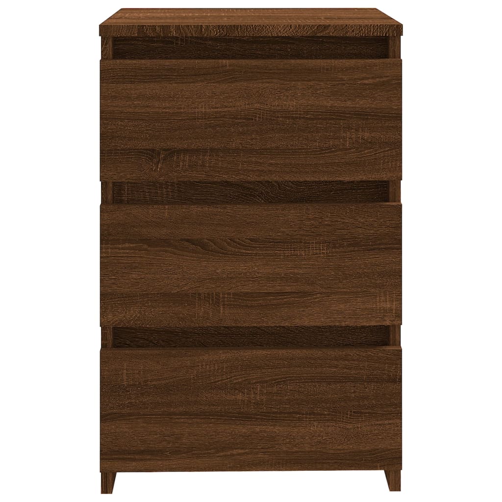 Mesa cabeceira 2pcs40x35x62,5cm madeira proc. carvalho castanho