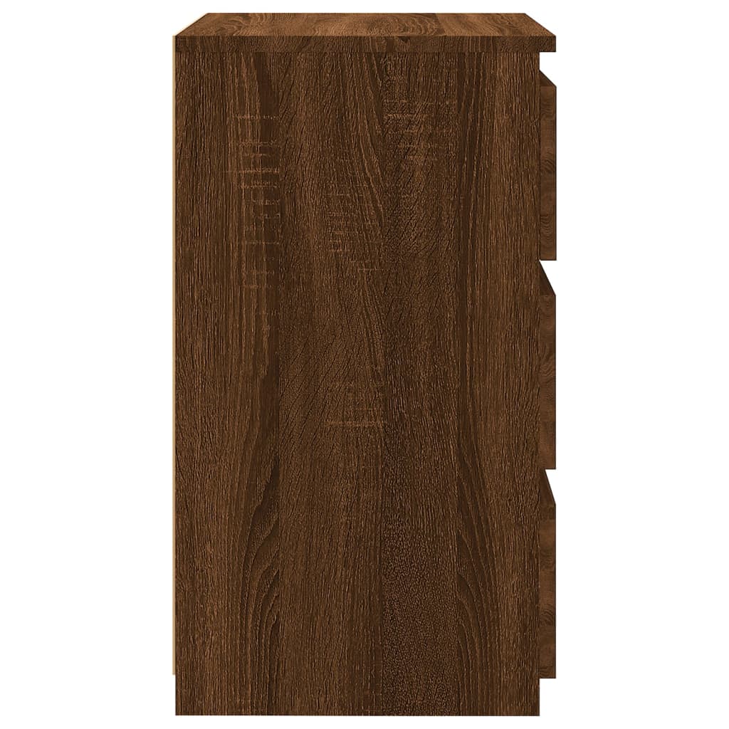 Mesa cabeceira 2pcs40x35x62,5cm madeira proc. carvalho castanho