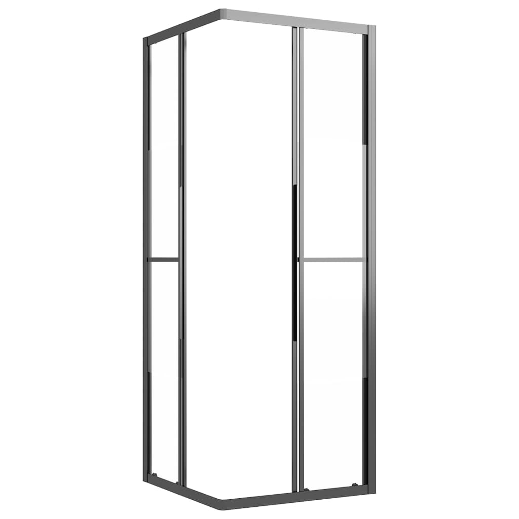 Cabine de duche ESG semiopaco 80x80x180 cm preto