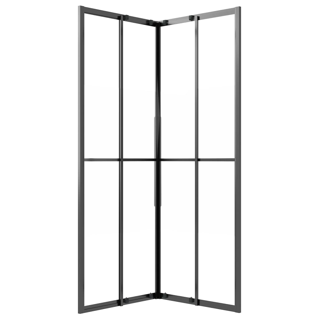 Cabine de duche ESG semiopaco 80x80x180 cm preto