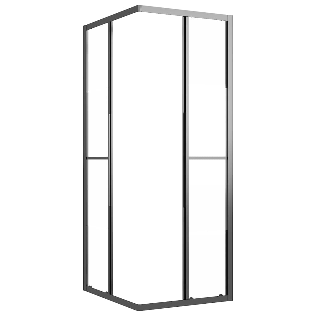 Cabine de duche ESG semiopaco 90x70x180 cm preto