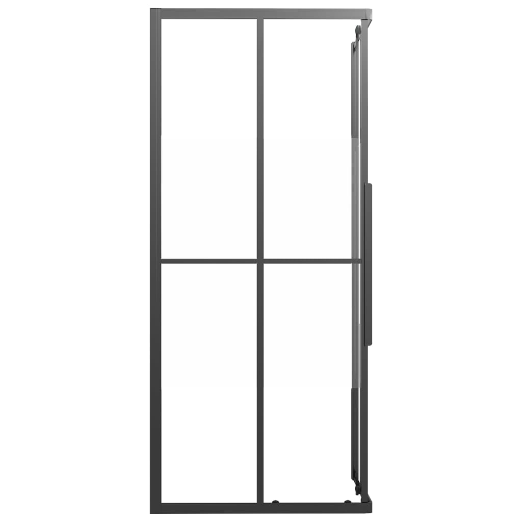 Cabine de duche ESG semiopaco 90x70x180 cm preto