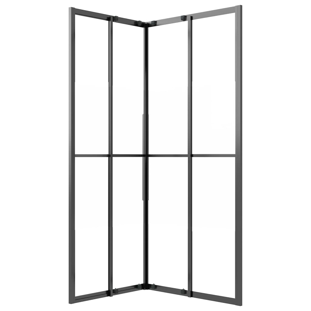 Cabine de duche ESG semiopaco 90x70x180 cm preto