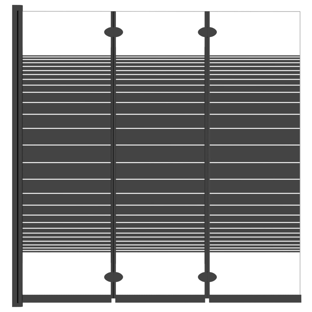 Divisória de chuveiro dobrável 3 painéis 130x130 cm ESG preto
