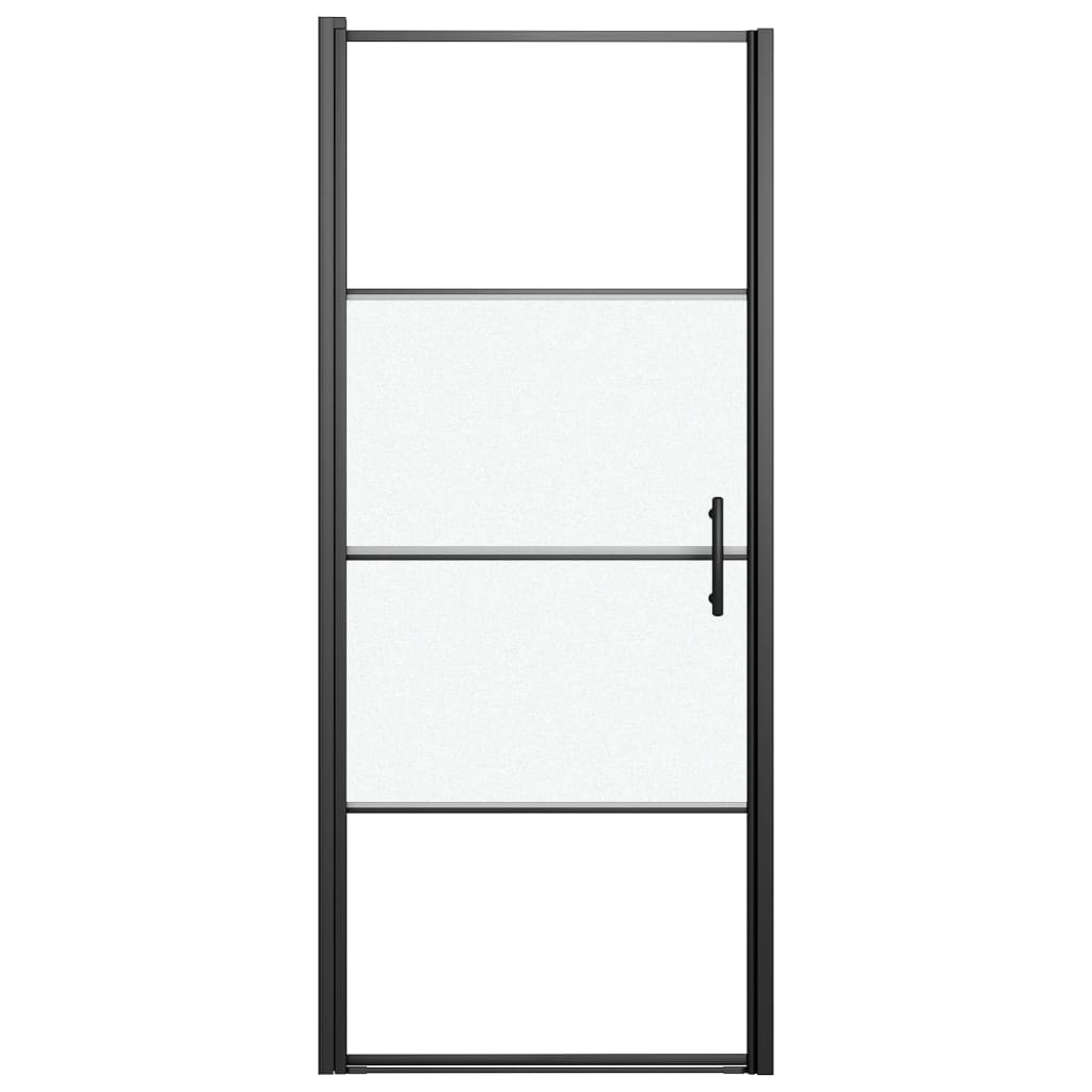 Porta de chuveiro meio vidro fosco temperado 81x195 cm preto