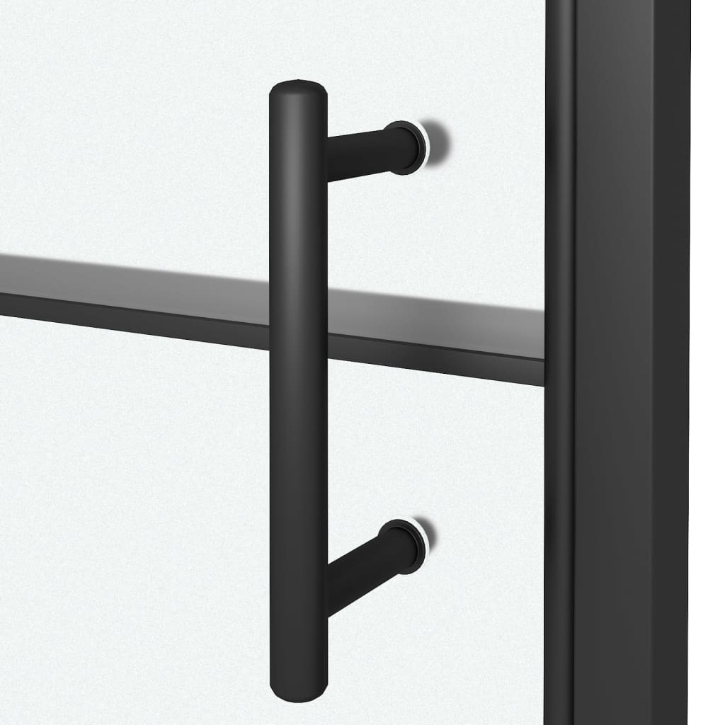 Porta de chuveiro meio vidro fosco temperado 81x195 cm preto