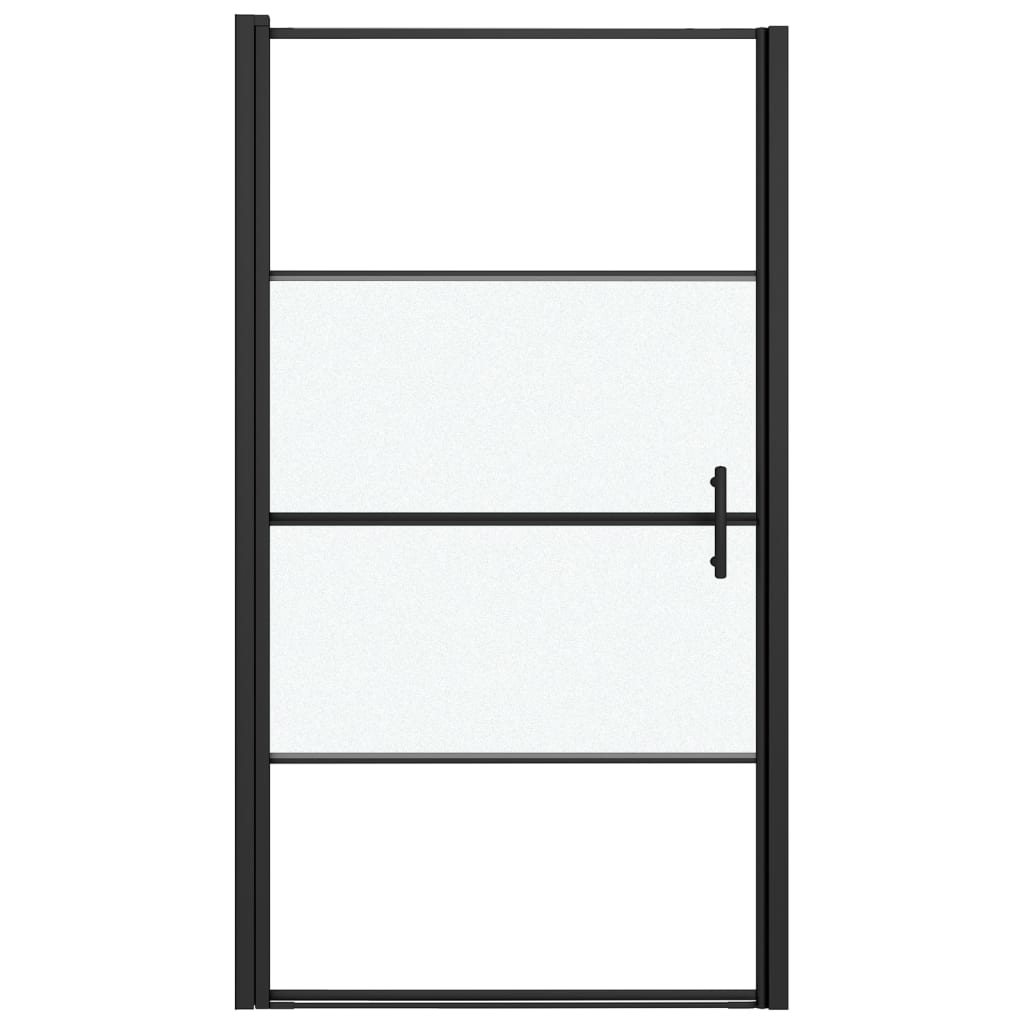 Porta de chuveiro meio vidro fosco temperado 100x178 cm preto
