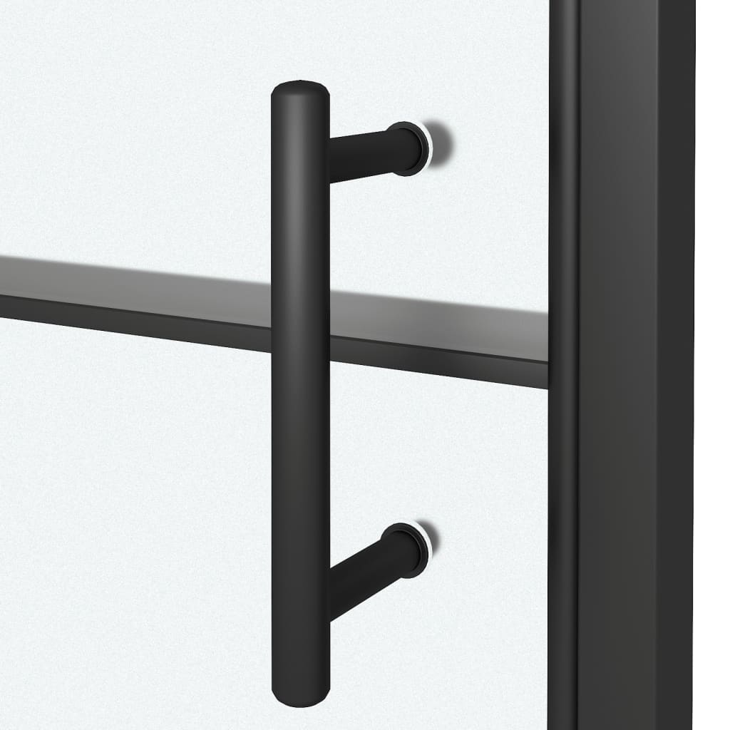 Porta de chuveiro meio vidro fosco temperado 100x178 cm preto