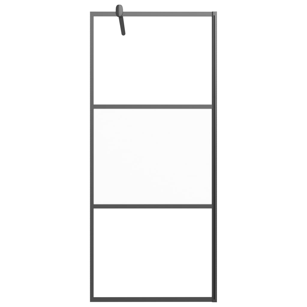 Divisória de chuveiro 90x195 cm vidro semiopaco ESG preto