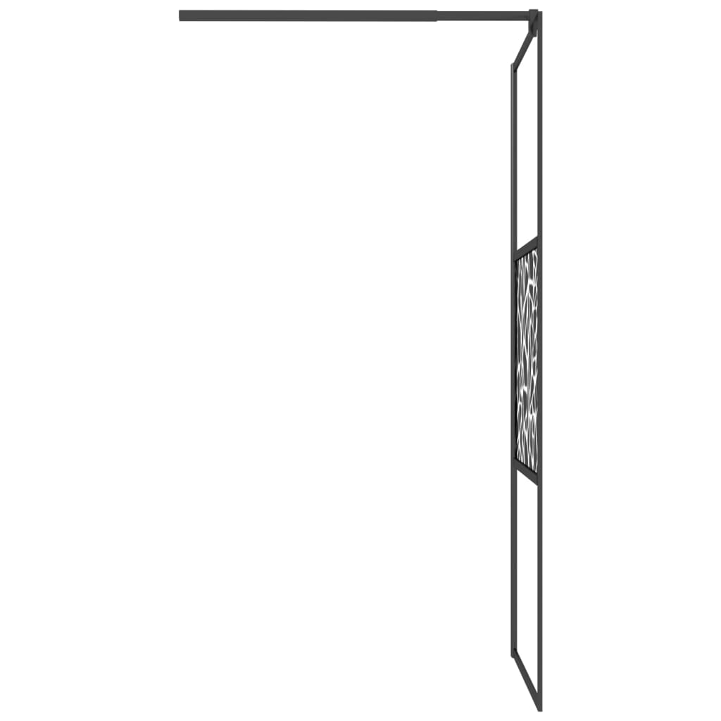Divisória de chuveiro 90x195cm vidro ESG design de pedras preto