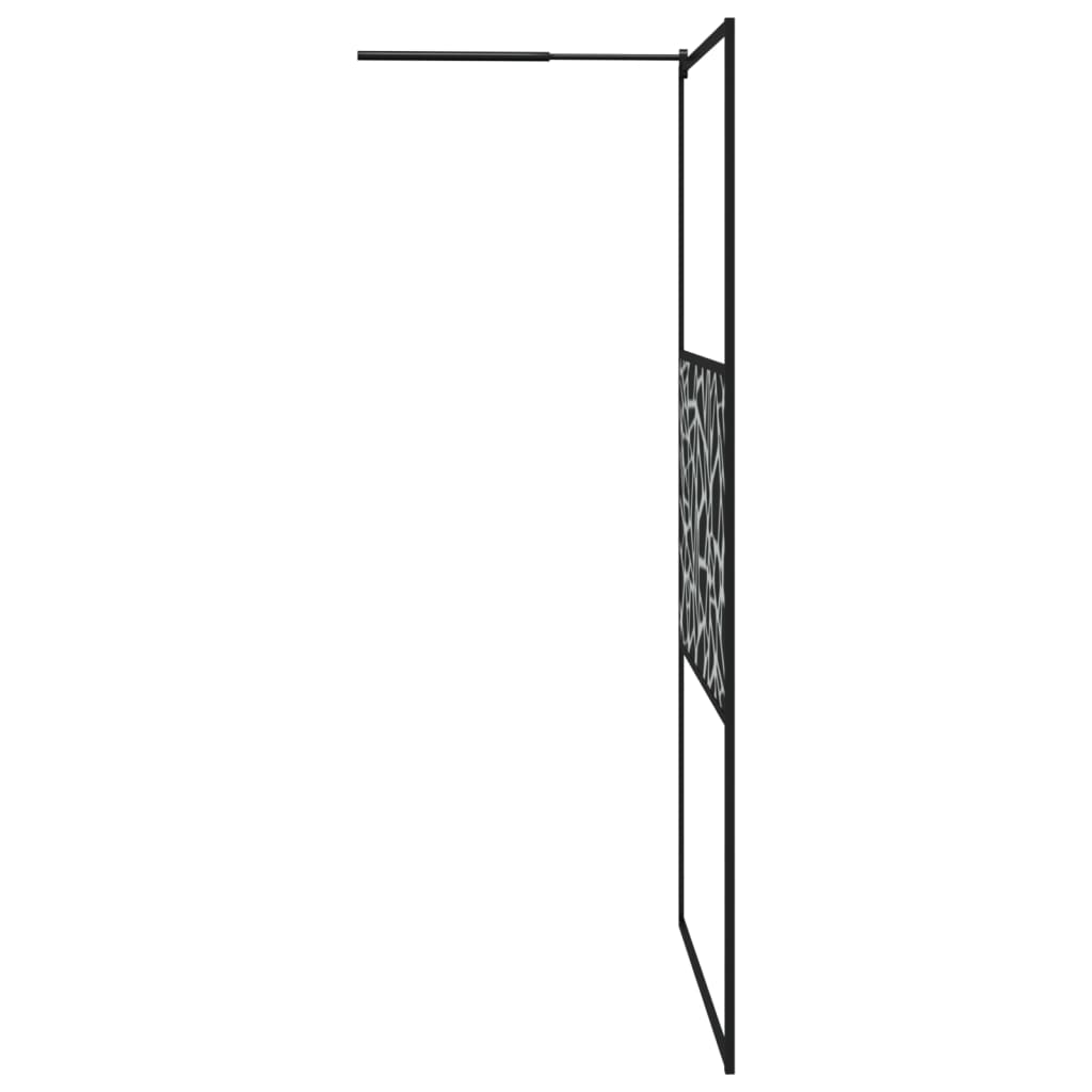 Divisória de chuveiro 115x195cm vidro ESG design pedras preto