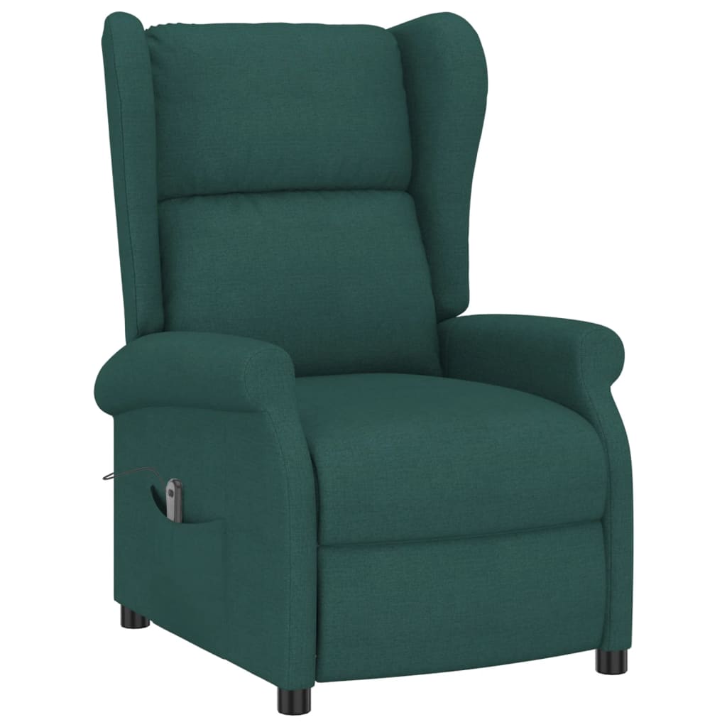 Poltrona reclinável elétrica tecido verde-escuro