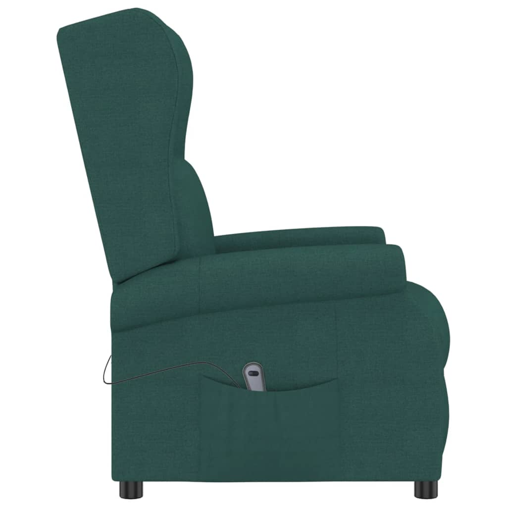 Poltrona reclinável elétrica tecido verde-escuro