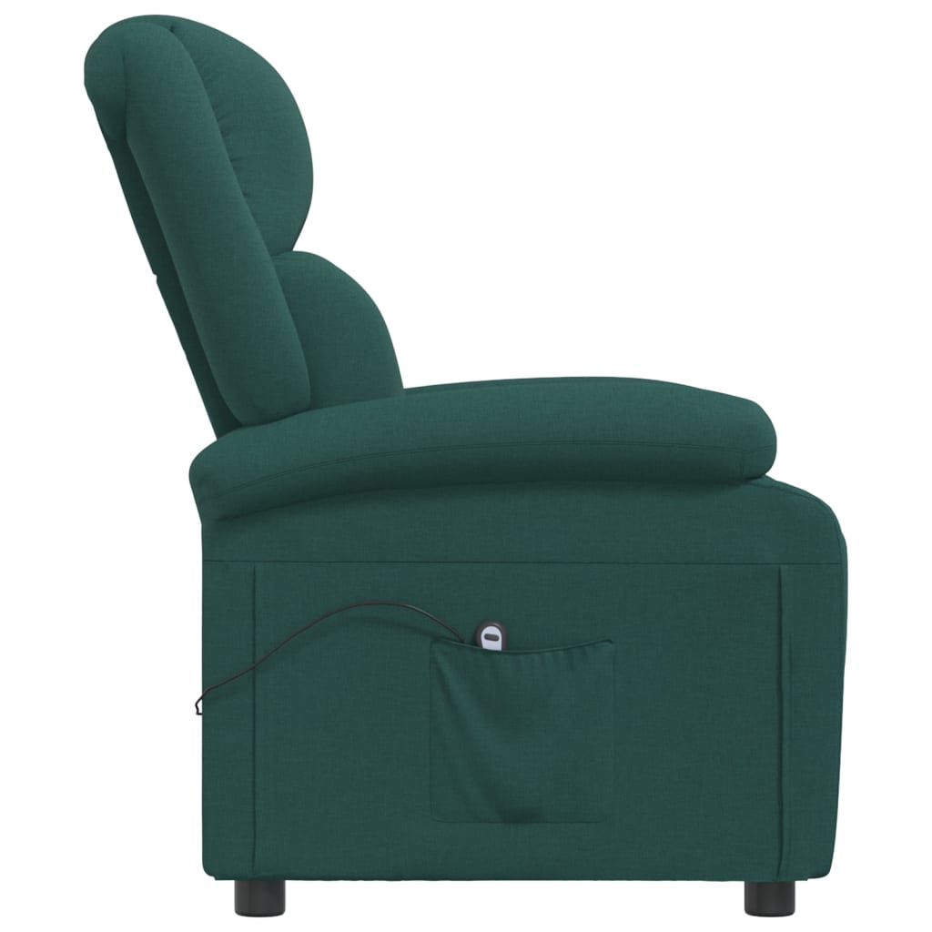 Poltrona elétrica reclinável tecido verde-escuro