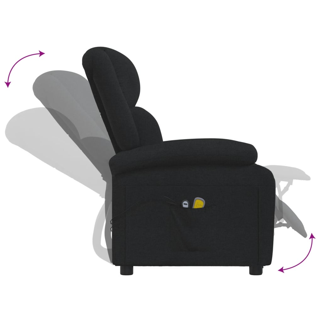 Poltrona de massagens elétrica tecido preto