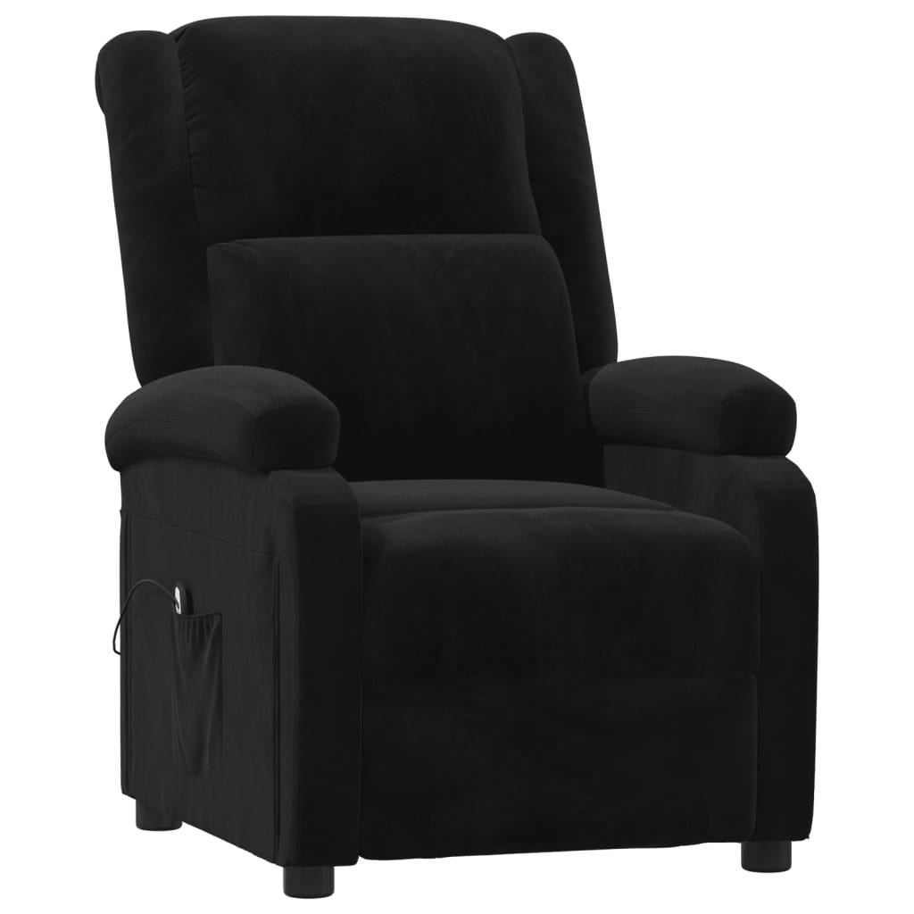 Poltrona de massagens reclinável veludo preto