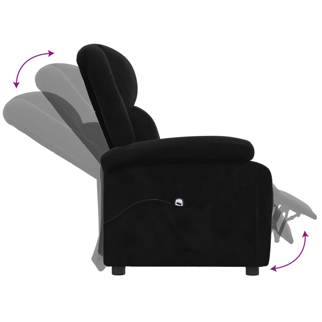 Poltrona de massagens reclinável veludo preto