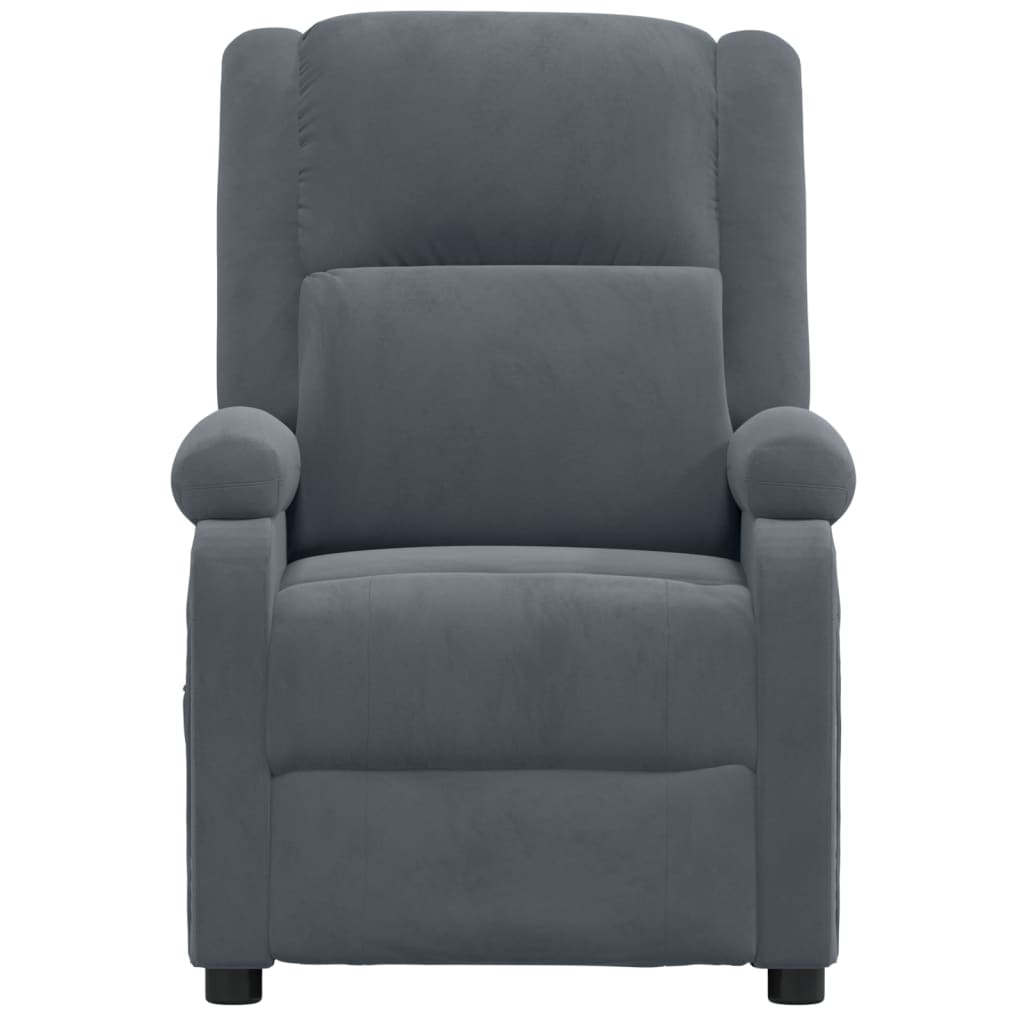 Poltrona de massagens elétrica veludo cinza-escuro