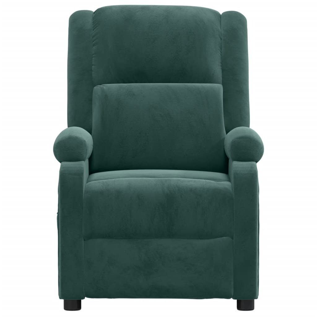 Poltrona de massagens elétrica veludo verde-escuro