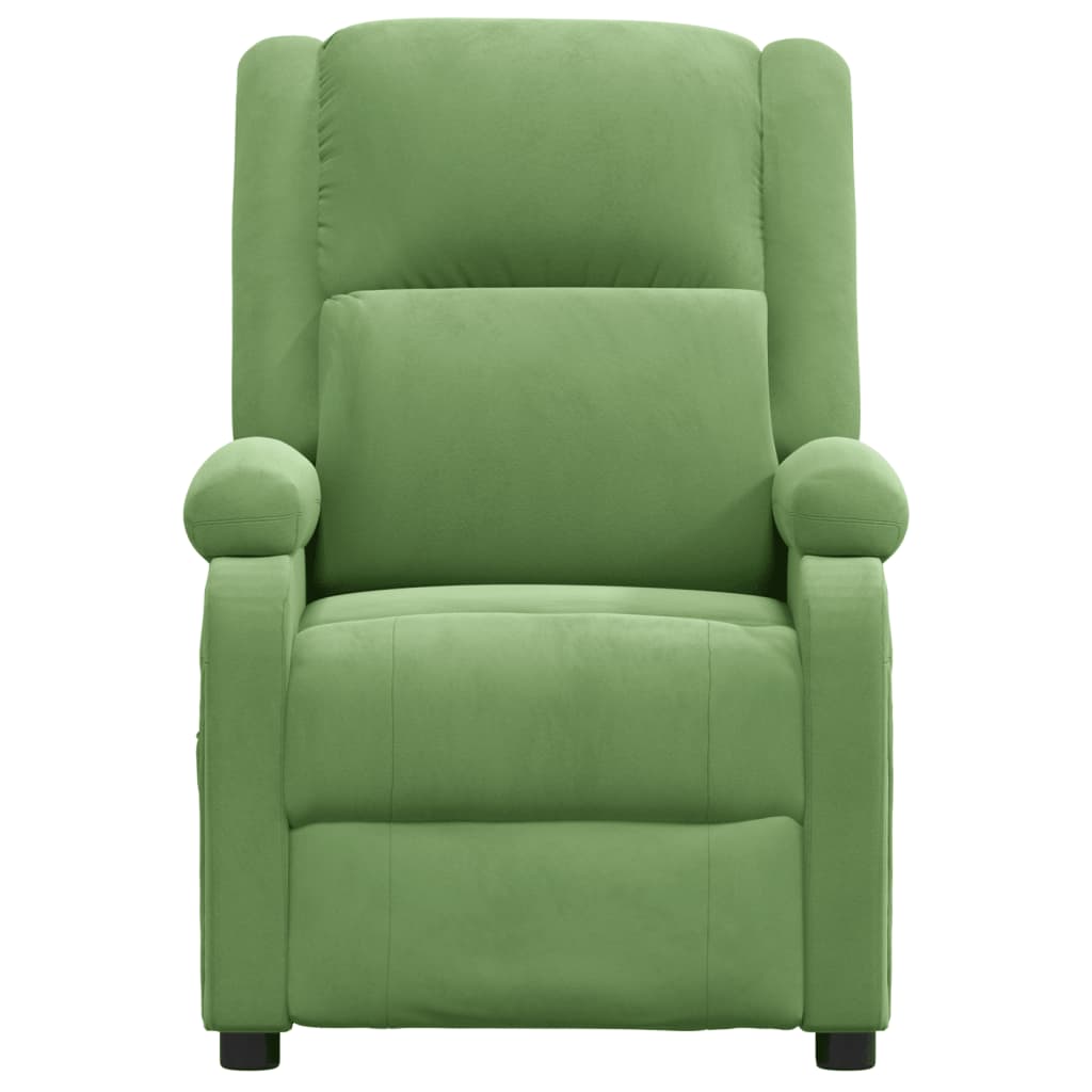 Poltrona de massagens elétrica veludo verde-claro