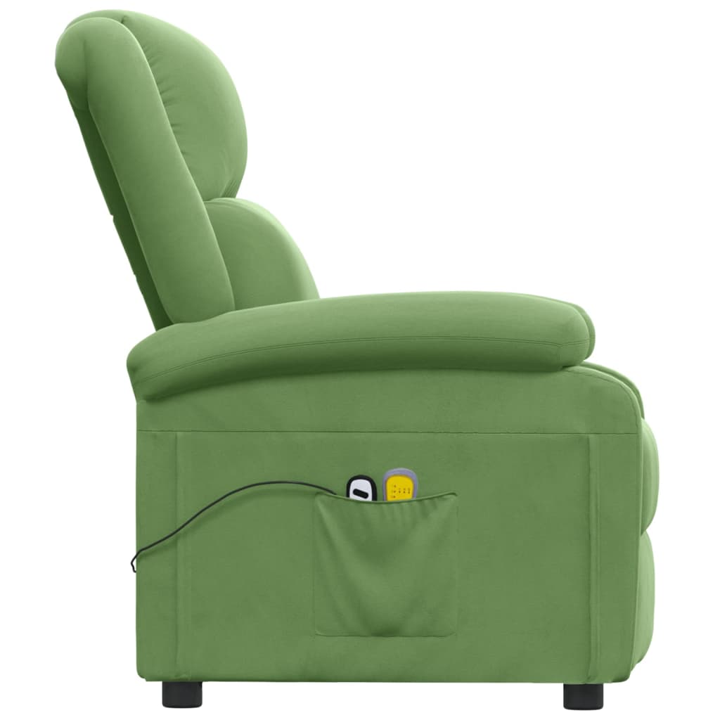 Poltrona de massagens elétrica veludo verde-claro