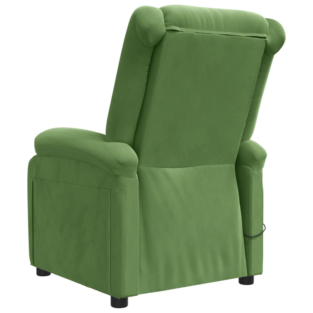Poltrona de massagens elétrica veludo verde-claro