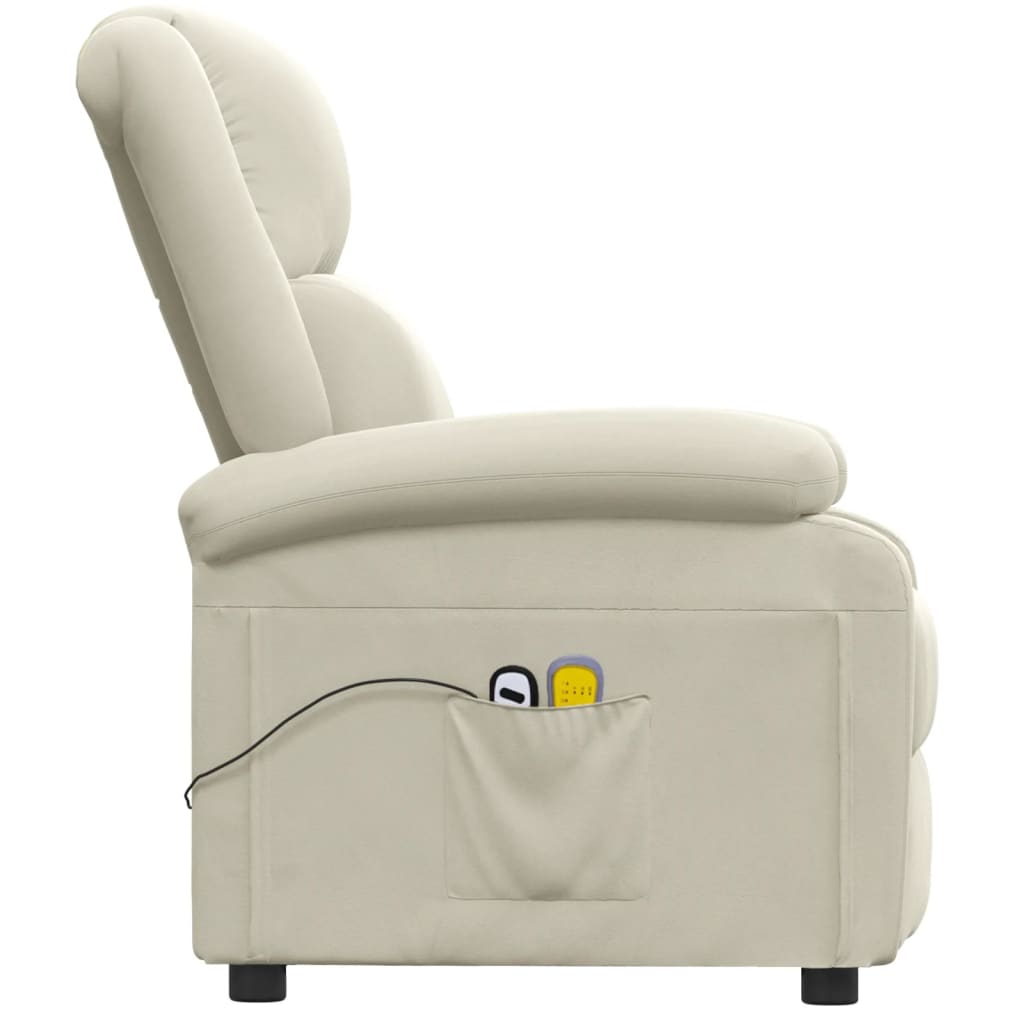 Poltrona de massagens elétrica veludo creme