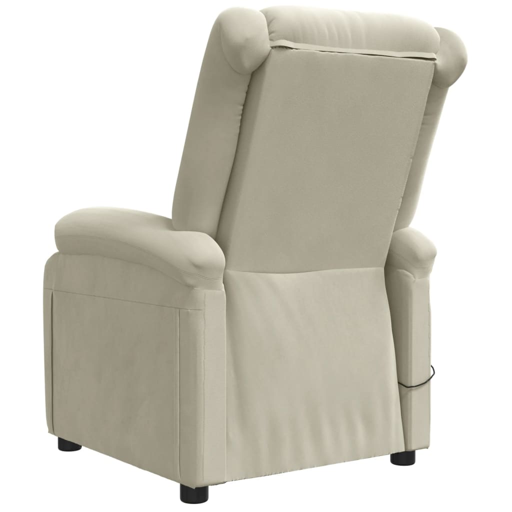 Poltrona de massagens elétrica veludo creme